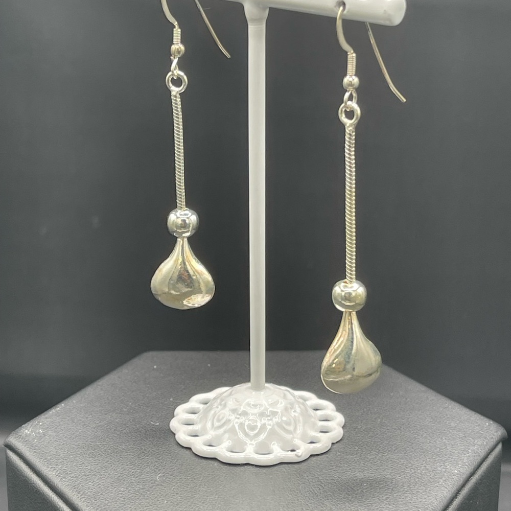 Solid Sterling Silver Tear Drop Adjustable Neckla… - image 3